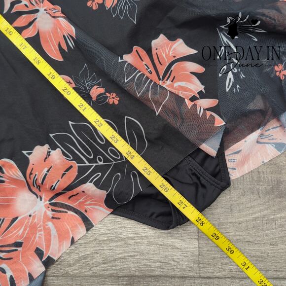 CharmLeaks Mesh Swimdress One Piece Swimsuit Size L - Picture 3 of 4